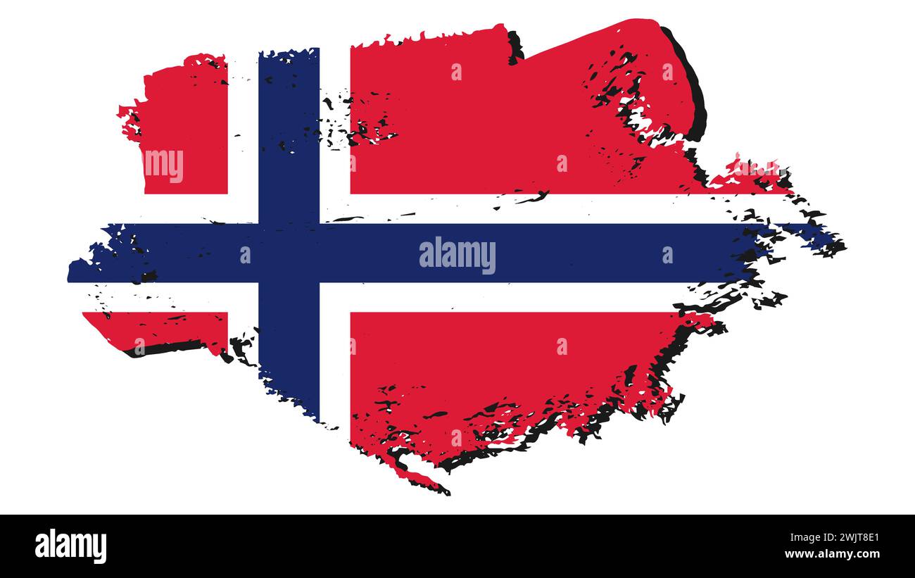 Illustrazione d'arte simbolo della bandiera nazionale paese della Norvegia Illustrazione Vettoriale