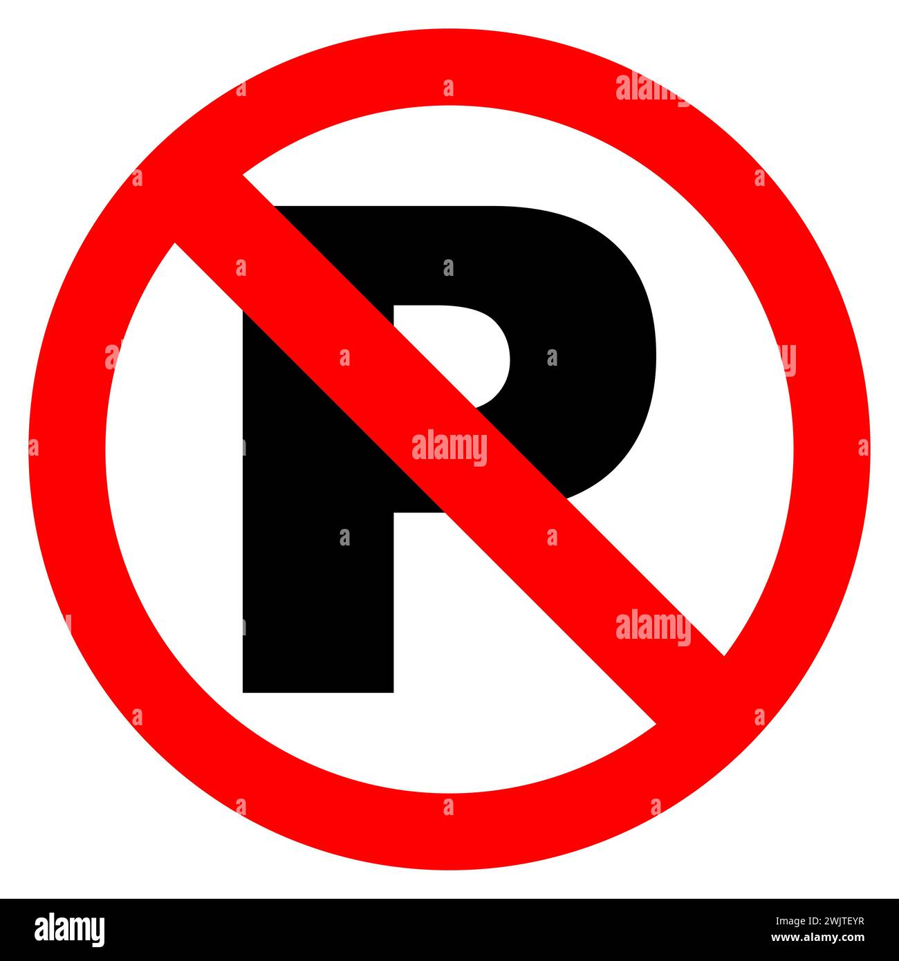 Nessun segnale di parcheggio. Nessun segno rosso parcheggio, simbolo. Illustrazione vettoriale. Non firmare. Illustrazione Vettoriale