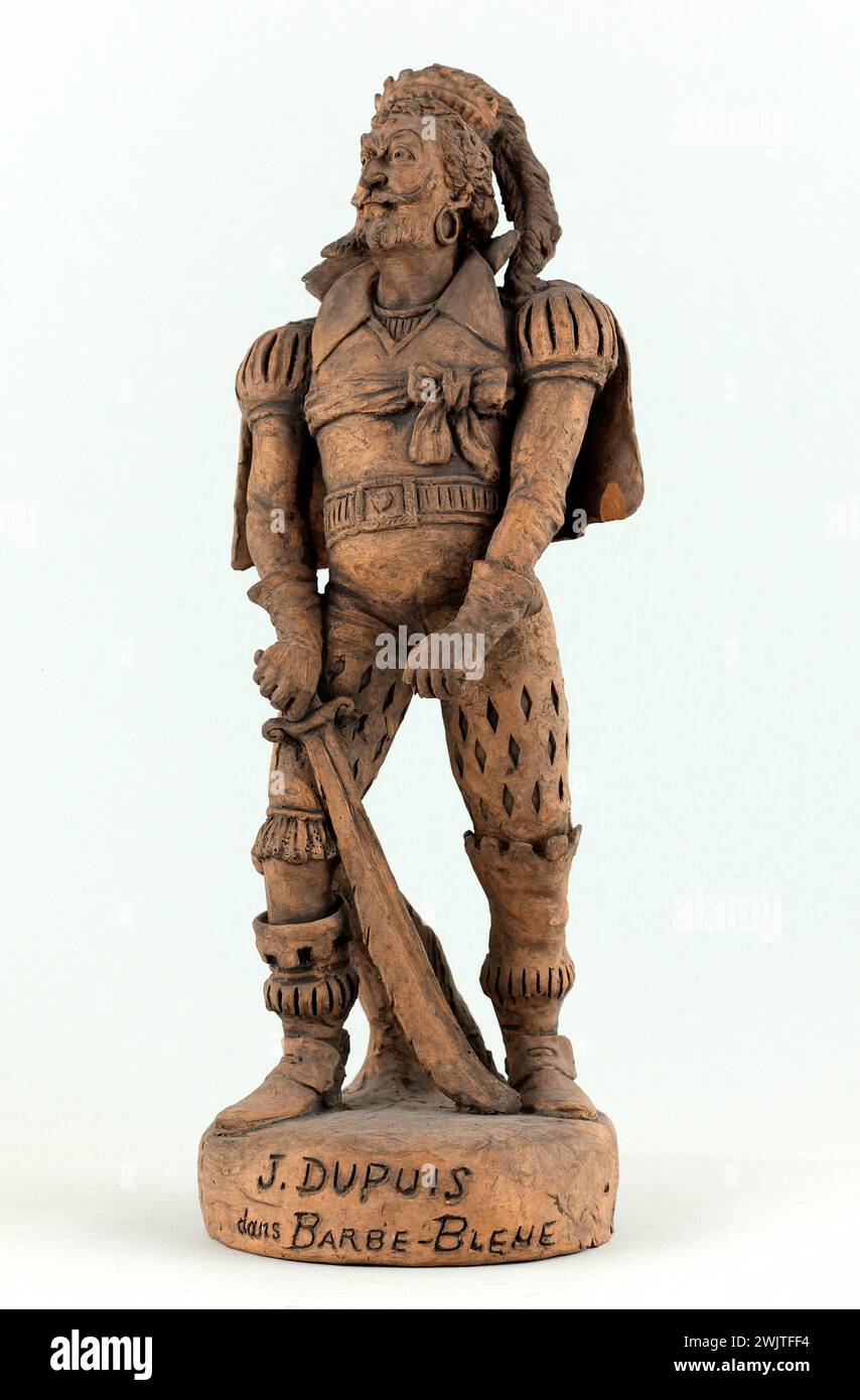 Charles Kotra (1859-1942?). Joseph-Lambert Dupuis dit José (1833-1900), attore e cantante. Ruolo di Barbablù in "Barbablù". Terracotta. Parigi, museo Carnavalet. 74058-14 attore, comico belga, derisione, modellismo, caricamento verticale, scultore, terracotta, 19 19 19 19 19 19 19 19 xix secolo, caricatura Foto Stock