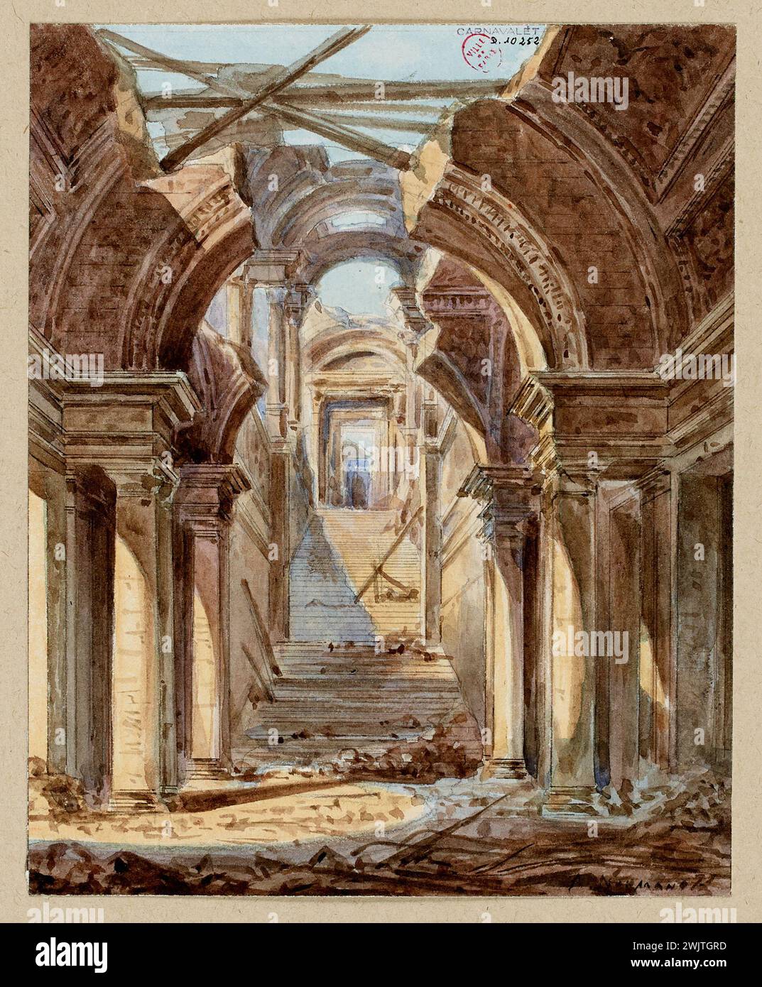 Normand, Alfred Nicolas (n.1822-06-01-D.1909-03-09), rovine delle Tuileries. (Titolo fedele), 1871. Museo Carnavalet, Histoire de Paris. Foto Stock