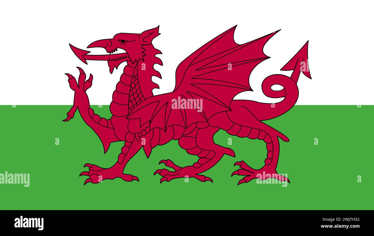 art illumination design concept symbol flag sign nation of wales Illustrazione Vettoriale