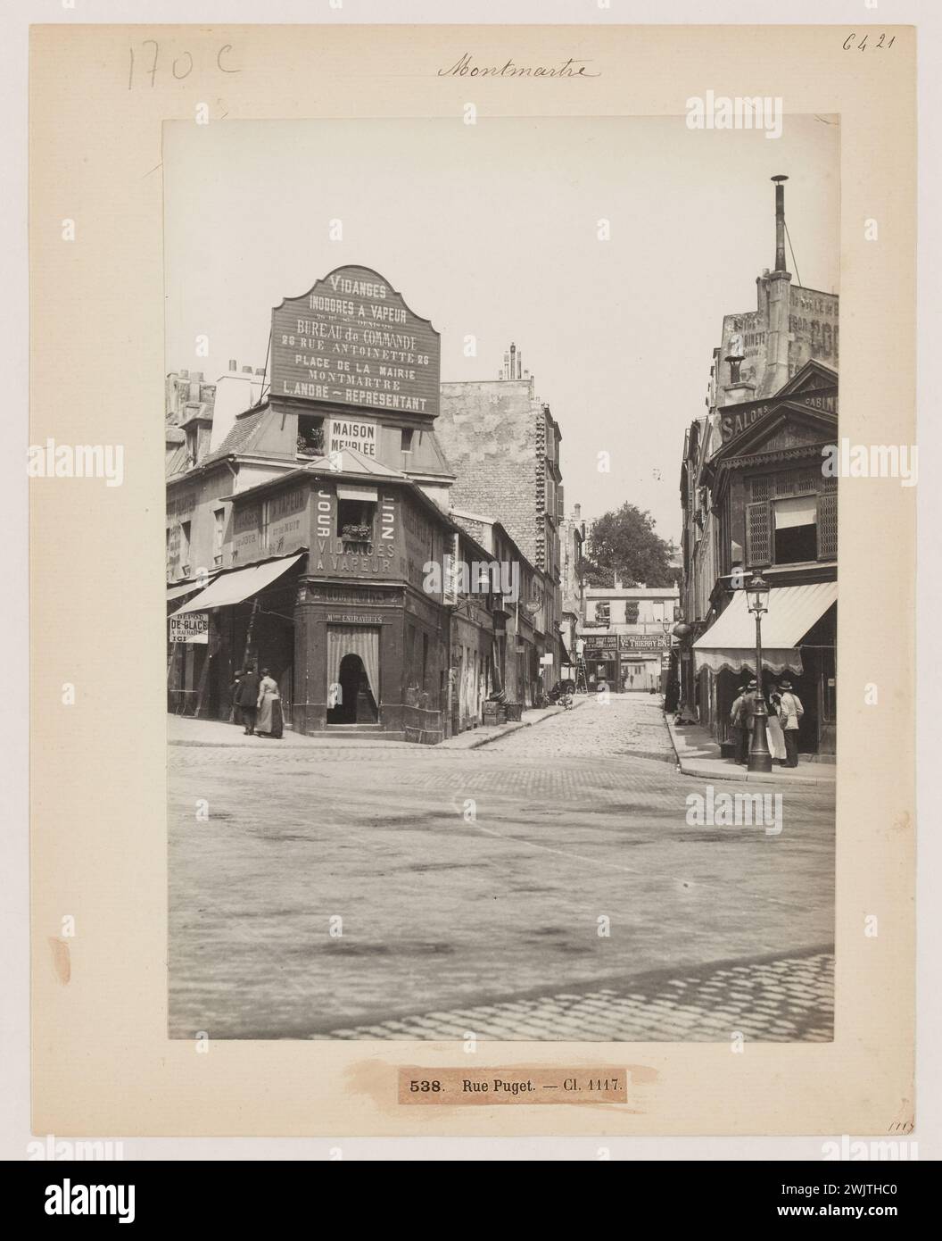 Blancard, Hippolyte (1843 - D.1924), rue Puget, 18° arrondissement, Parigi (titolo fittizio), 1890. Estrazione Platinum. Museo Carnavalet, storia di Parigi. Foto Stock