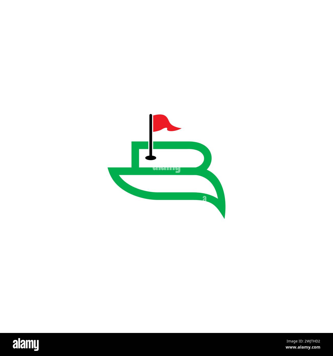 Logo B Golf Simple. Icona lettera B. Illustrazione Vettoriale