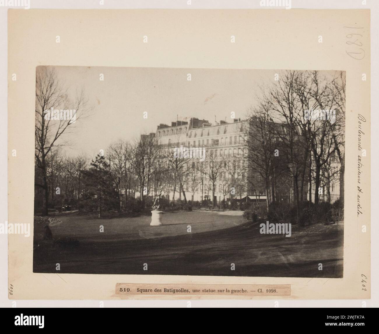 Blancard, Ippolita (1843 - D.1924), veduta di piazza Batignolles, 17° arrondissement, Parigi (titolo fittizio), 1890. Estrazione Platinum. Museo Carnavalet, storia di Parigi. Foto Stock