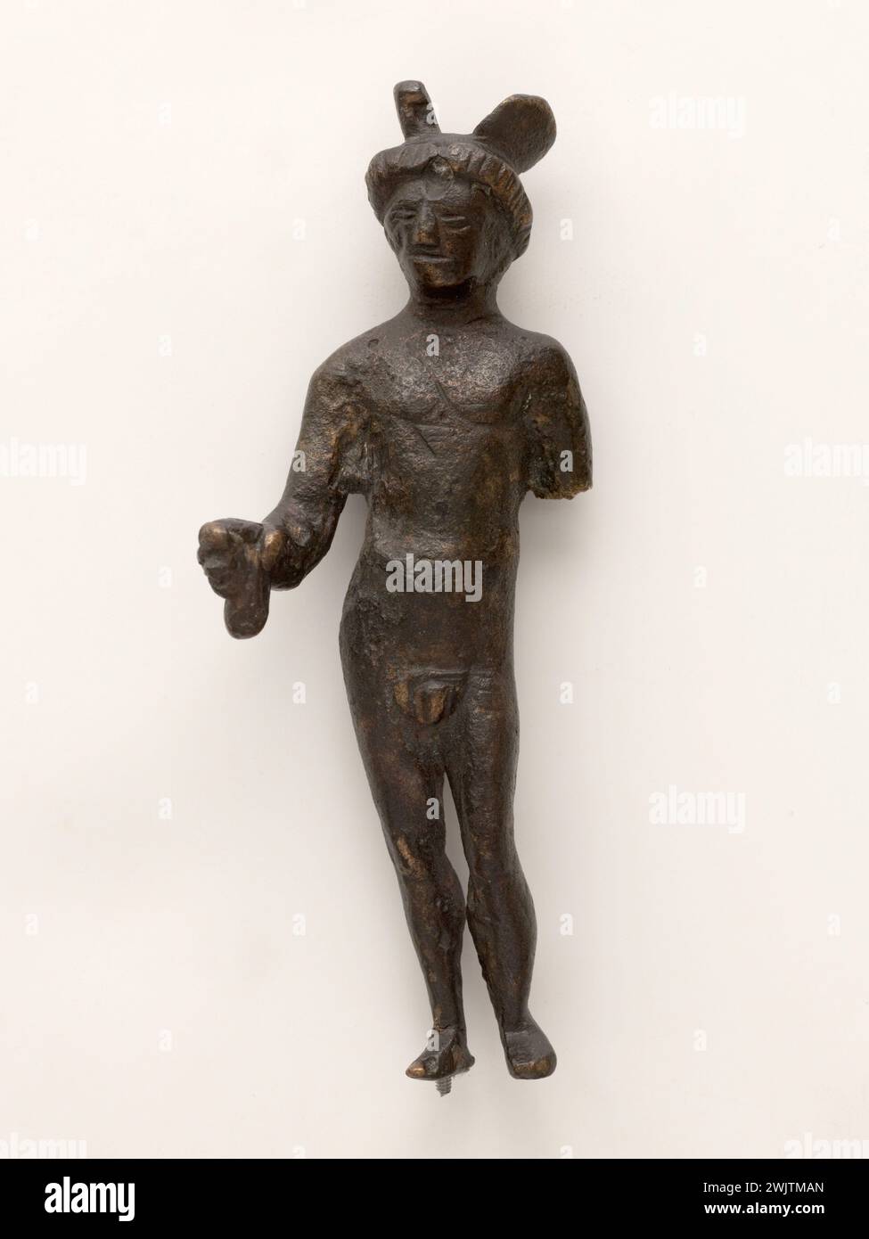 Mercurio. Lega di rame. Gallo-Roman. Parigi, museo Carnavalet. 51533-4 lega di rame, borsa di studio, Dio romano, divinità romana, tempo gallo-romano, gallo-Roman, Messaggero Foto Stock