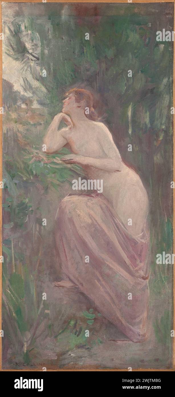 Raphaël Collin (1850-1916). Sketch per la Fiera delle lettere del Municipio di Parigi: Poesia. Olio su tela. 1890-1893. Museo delle Belle Arti della città di Parigi, Petit Palais. Arte figurativa, decorazioni dipinte, schizzo, municipio, municipio, marie de paris Foto Stock