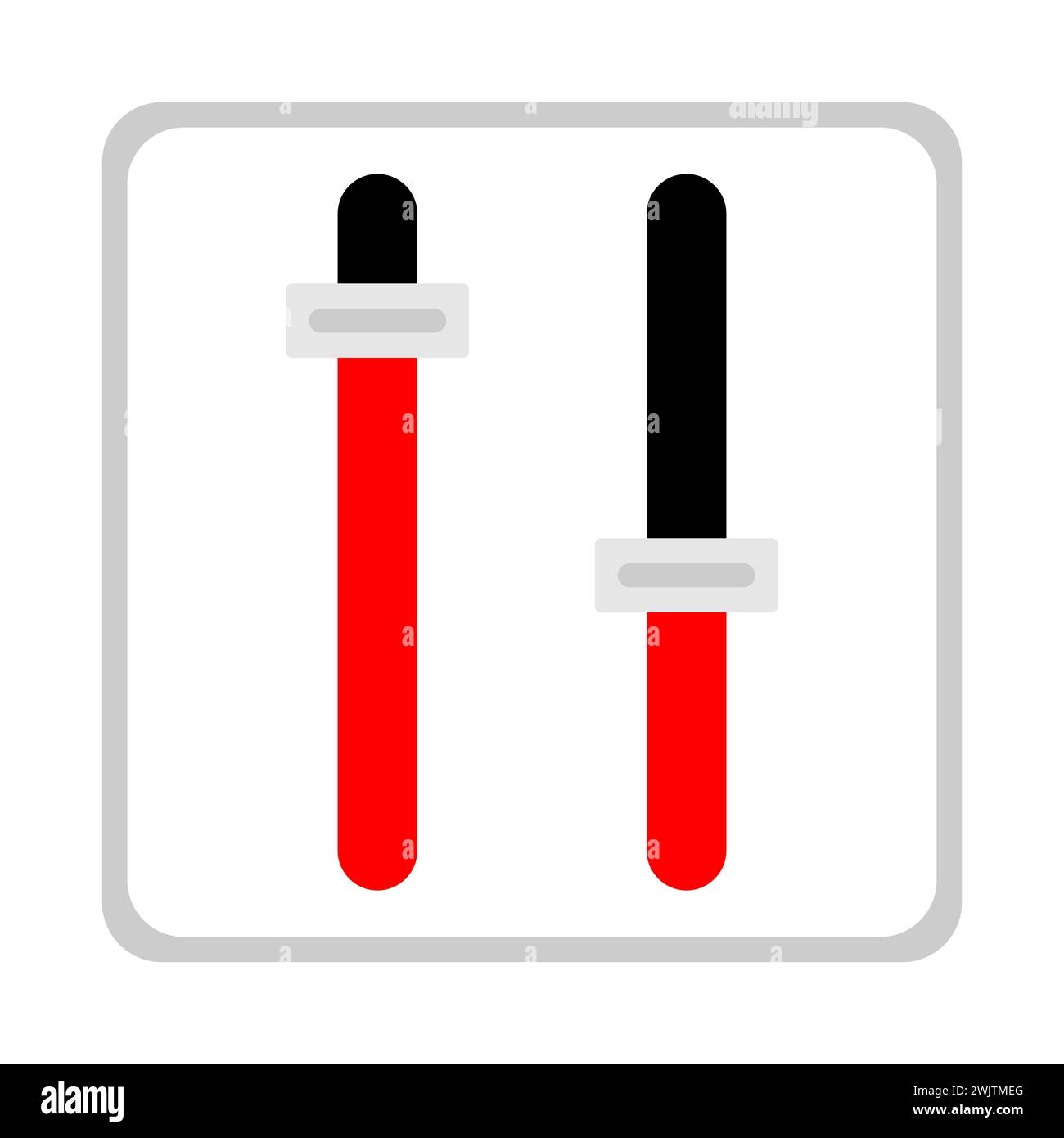Impostazione del vettore dell'icona. Cursore a icone barra semplice con illustrazione piatta console della linea isolata. Regolazione opzioni filtro. Illustrazione Vettoriale