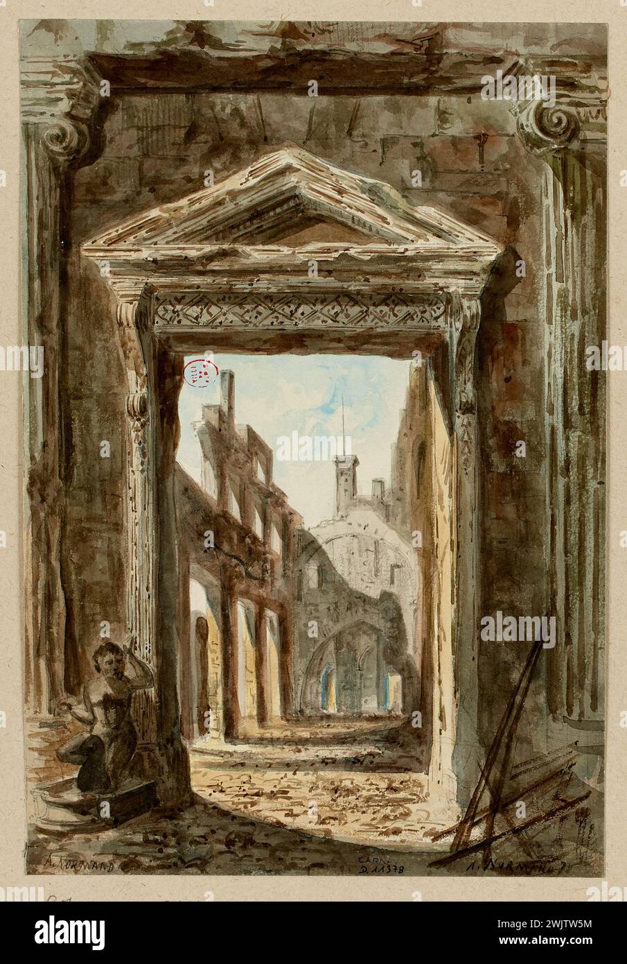 Normand, Alfred Nicolas (N.1822-06-01-D.1909-03-09), rovine del Palais-Royal. (Titolo fedele), 1871. Museo Carnavalet, Histoire de Paris. Foto Stock