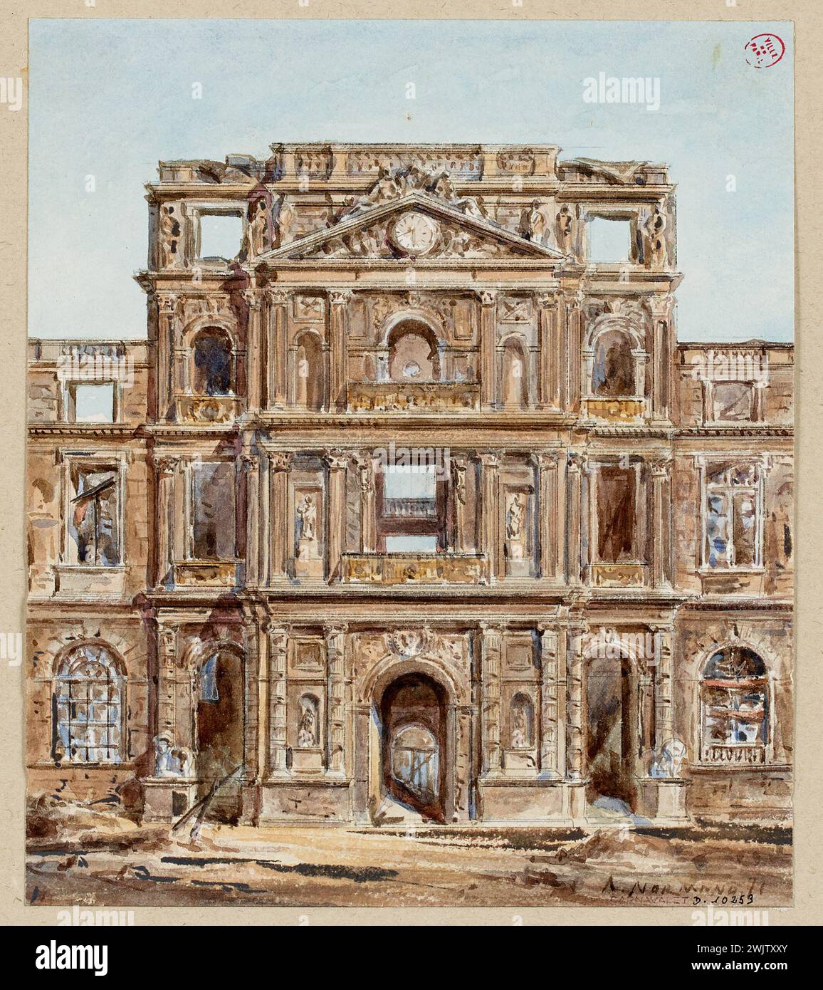 Normand, Alfred Nicolas (n.1822-06-01-D.1909-03-09), rovine delle Tuileries. (Titolo fedele), 1871. Museo Carnavalet, Histoire de Paris. Foto Stock