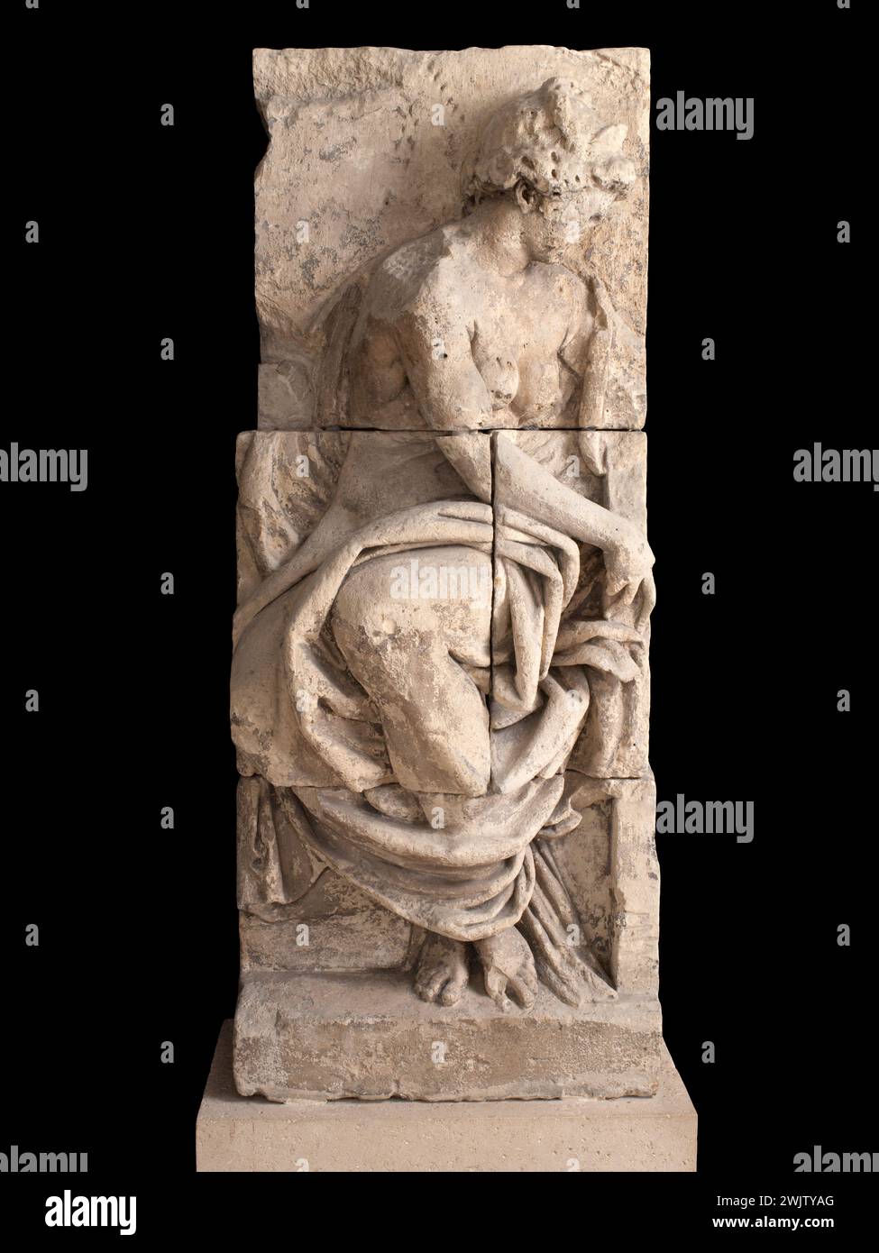 Pierre II Biard dit le Jeune (1592-1661). Genio. Battute d'arresto del portale centrale del vecchio municipio. Pierre de TroCy. Parigi, museo Carnavalet. 76180-6 Vecchio, frammento, genio, municipio, pietra di trocy, portale centrale, profilo, retromarcia Foto Stock