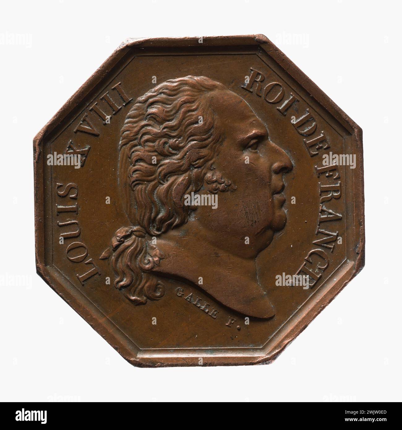 André Galle (1761-1844). Prefettura di polizia, 1814. Rame rosso. Tra 1814 e 1824 (dritto). Parigi, museo Carnavalet. Medaglia, numismatica Foto Stock