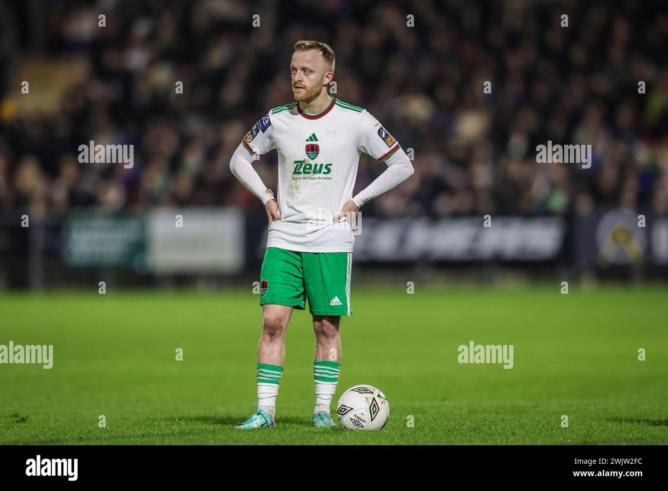 16 febbraio 2024, Turners Cross, Cork, Irlanda - Jack Doherty del Cork City FC alla League of Ireland First Division: Cork City FC 2 - Kerry FC 0 Foto Stock