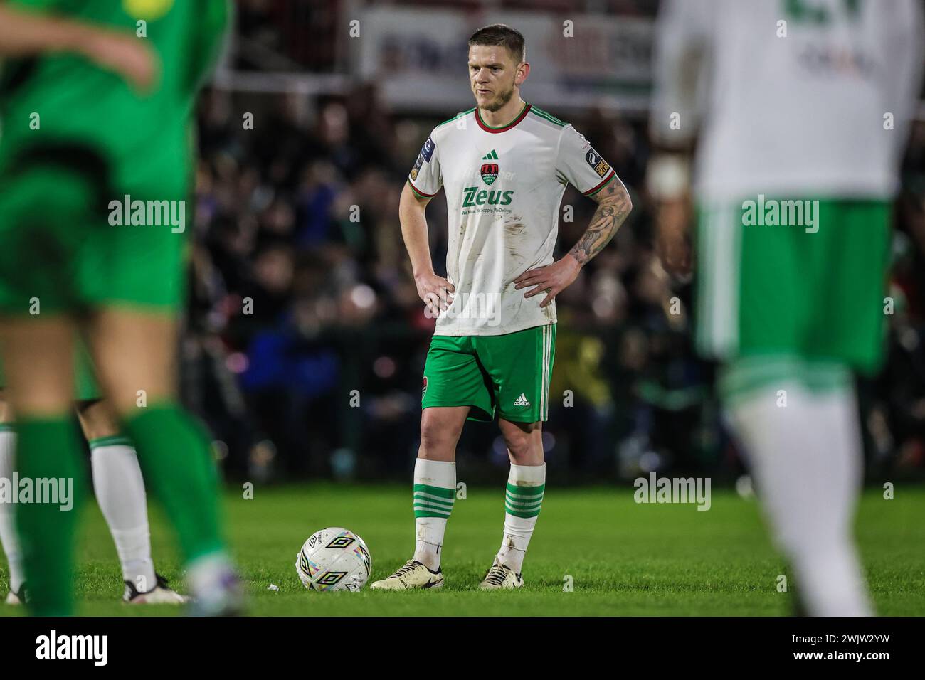 16 febbraio 2024, Turners Cross, Cork, Irlanda - Sean Murray del Cork City FC alla League of Ireland First Division: Cork City FC 2 - Kerry FC 0 Foto Stock