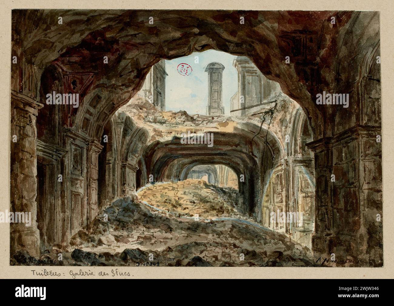 Normand, Alfred Nicolas (N.1822-06-01-D.1909-03-09), galleria di stucchi alle Tuileries. (Titolo fedele), 1871. Museo Carnavalet, Histoire de Paris. Foto Stock