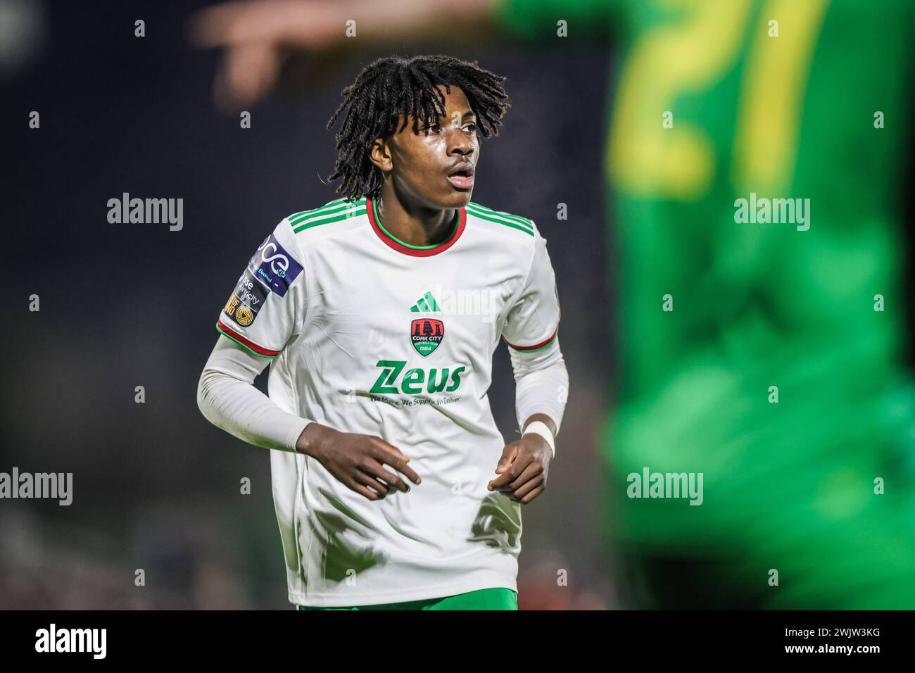 16 febbraio 2024, Turners Cross, Cork, Irlanda - Jaden Umeh del Cork City FC alla League of Ireland First Division: Cork City FC 2 - Kerry FC 0 Foto Stock