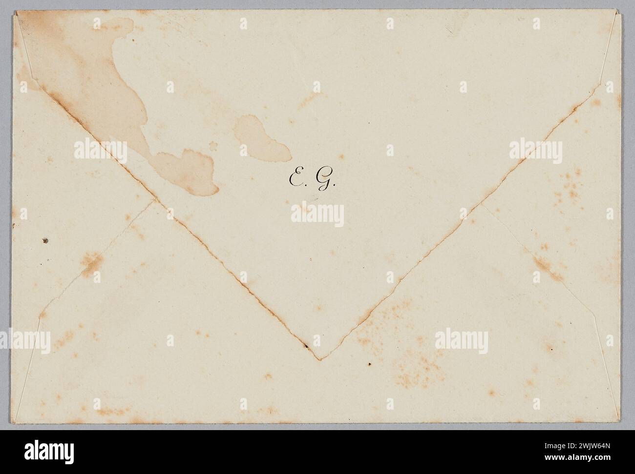 Sconosciuto (n. - d.), E. G. busta iniziale per Emmy o Edda Göring (titolo attribuito), 1938. Carta, inchiostro. Museo della Liberazione di Parigi - Museo generale Leclerc - Museo Jean Moulin. Foto Stock