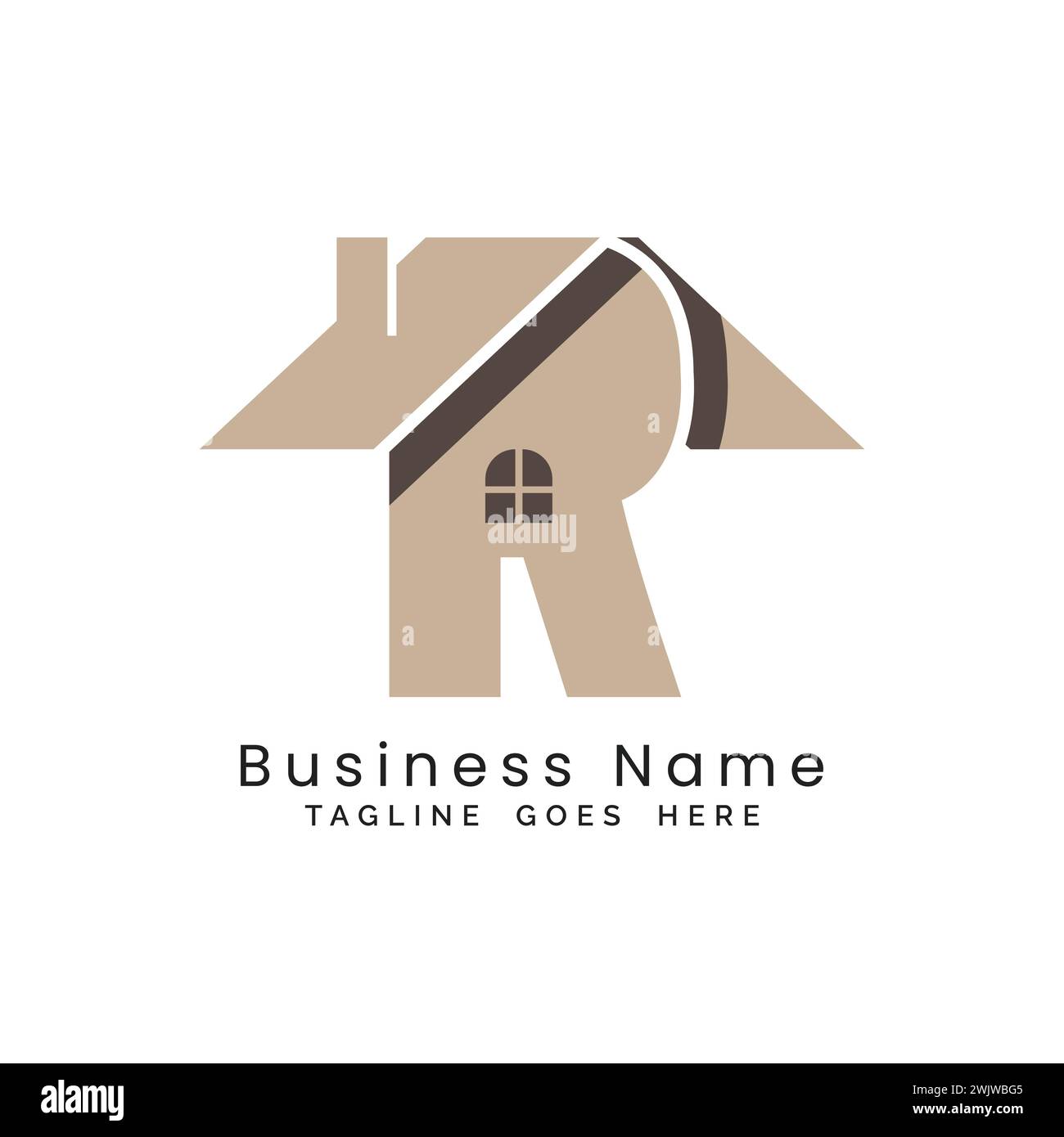 Logo Letter R Real Estate. Icona Alphabet R Concept Design Property Business Illustrazione Vettoriale