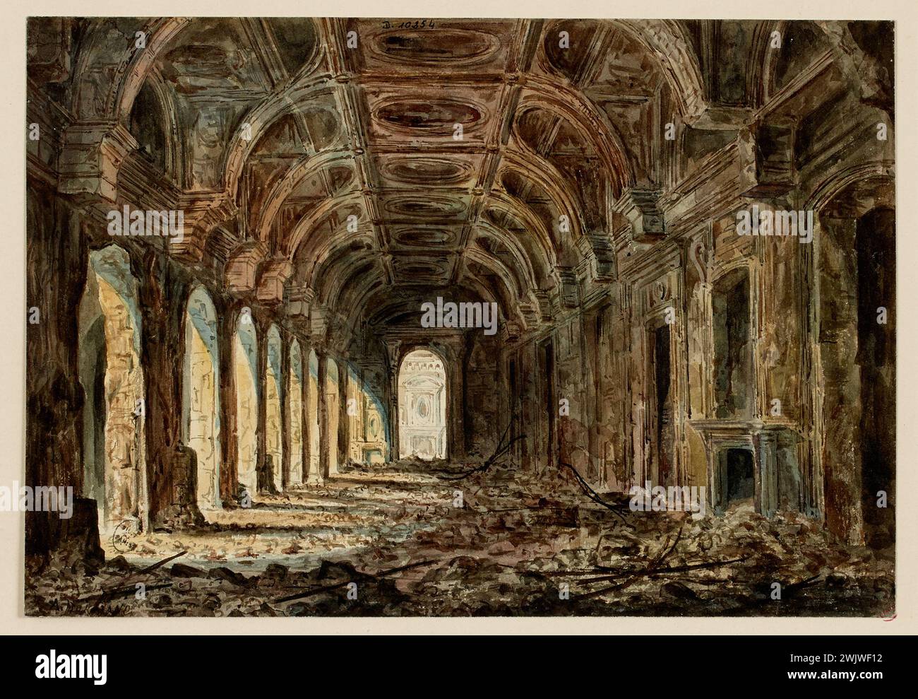 Normand, Alfred Nicolas (N.1822-06-01-D.1909-03-09), rovine della Corte dei conti. (Titolo fedele), 1871. Museo Carnavalet, Histoire de Paris. Foto Stock