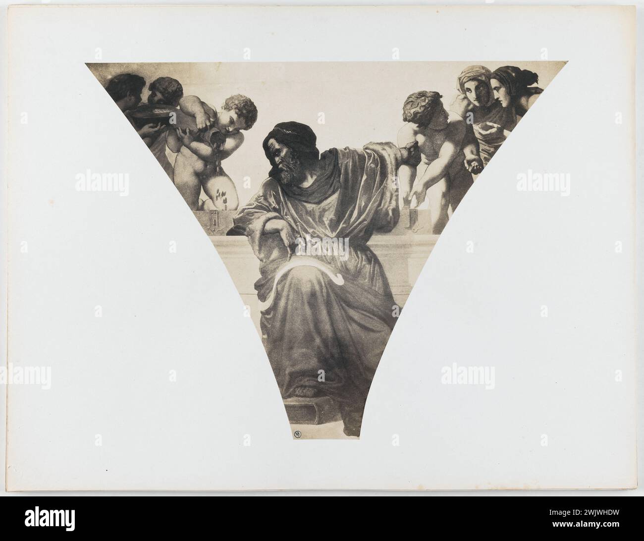 Le Gray, Gustave. Dipinti murali di Henri Lehmann, dalla sala del Municipio, 4° arrondissement, Parigi. "Finanze". Carta salata. nel 1853-1853. Parigi, museo Carnavalet. 156934-2 Foto Stock