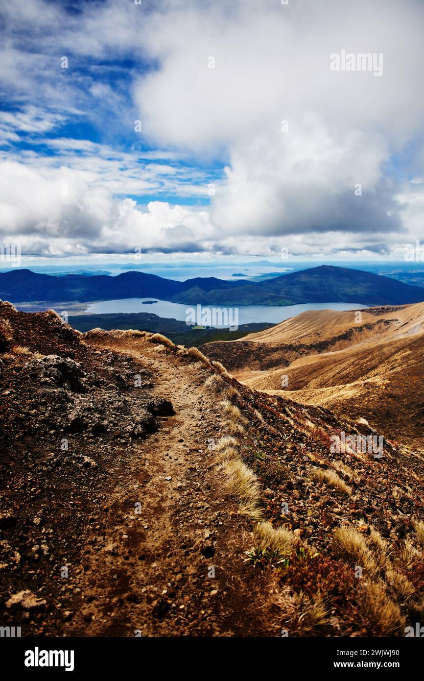 Tongariro Alpine Crossing Trail, Tongariro National Park, Isola del Nord, nuova Zelanda Foto Stock