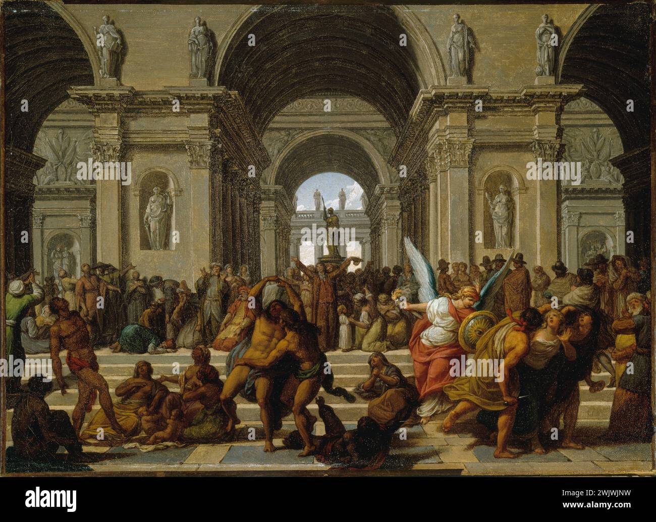 Jean-Jacques Forty. "I popoli del mondo rendono omaggio all'essere supremo”. Olio su tela. Parigi, museo Carnavalet. 39431-15 Allegoria, antichità greca, sketch, essere supremo, rivoluzione francese, olio su tela Foto Stock