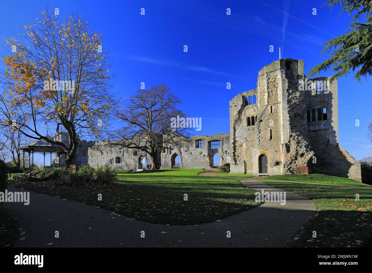 Le rovine del castello di Newark, Newark on Trent, Nottinghamshire, Inghilterra, Gran Bretagna, Regno Unito Foto Stock
