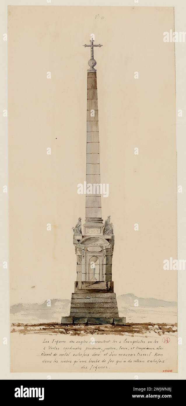 LaValley, il cimitero dei Santi-innocenti, copia secondo i disegni di Bernier. Monumento funebre n ° 2. (Titolo fittizio). Museo Carnavalet, storia di Parigi. Foto Stock