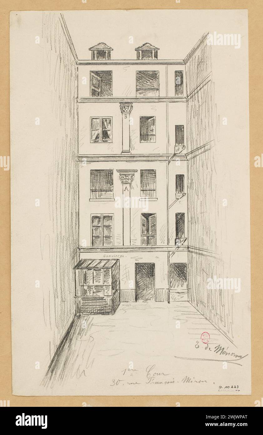 Ménorval, Eugène de (n.1829 - D.1897), 30. rue Francois Miron. (Titolo fittizio). Museo Carnavalet, storia di Parigi. Foto Stock