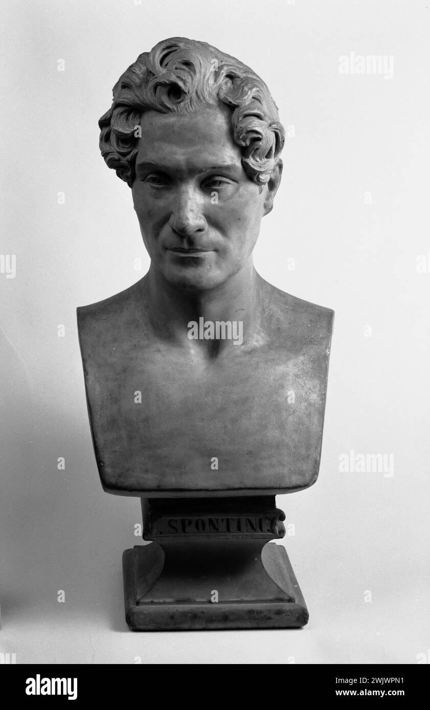 Jean-Pierre Dantan (1800-1869) ha detto Dantan il giovane. Busto del compositore italiano, Gasparo-Luigi-Pacifico Spontini (1774-1851). Cerotto patinato, terrestre, a battuta tonda, 1860. Parigi, museo Carnavalet. Busto, compositore italiano, pattern patina, round-bump, terra terrestre Foto Stock