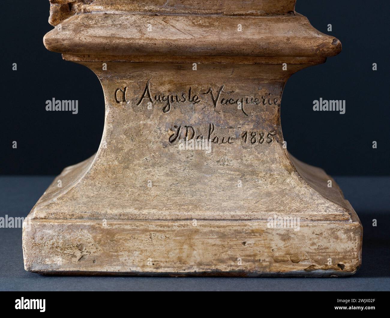 Aimé-Jules Dalou (1838-1902). Busto di Auguste Vacquerie. Cerotto patinato, 1885. Museo delle Belle Arti della città di Parigi, Petit Palais. Busto, patina di fantasia Foto Stock