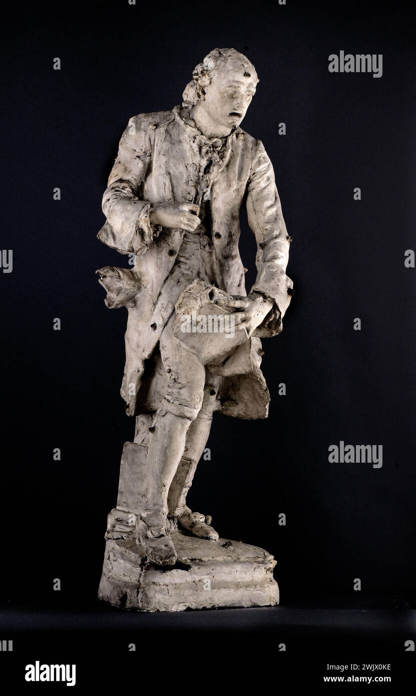 Auguste Rodin (1840-1917). "Ritratto di Jean le Rond dit d'Alembert, per la facciata del municipio di Parigi", 1880. Intonaco. Museo delle Belle Arti della città di Parigi, Petit Palais. Jean le Rond dit d'Alembert facade, matematico francese, Hotel de Ville Paris, matematico, Municipio di Parigi, filosofo francese, filosofo, Plast, Platre, Statua Foto Stock