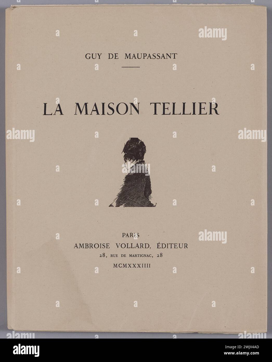 Degas, Edgar (n.1834-07-19-D.1917-09-26), la Maison Tellier (titolo principale). Libro non livato, copertina di cartone. Petit Palais, Museo di Belle Arti della città di Parigi. Foto Stock