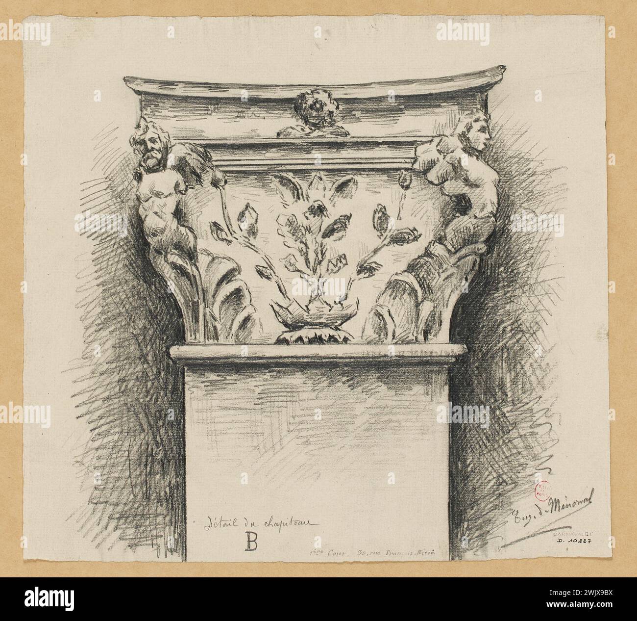 Ménorval, Eugène de (n.1829 - D.1897), particolare di un tendone su 30. rue Francois Miron. (Titolo fittizio). Museo Carnavalet, storia di Parigi. Foto Stock