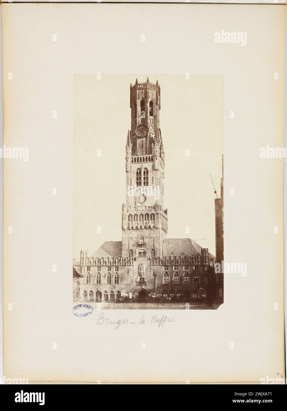 Bruges: Il campanile '. Fotografia anonima. Disegnare su carta di albumina. 1865-1871. Parigi, Maison de Victor Hugo. 145017-19 Foto Stock