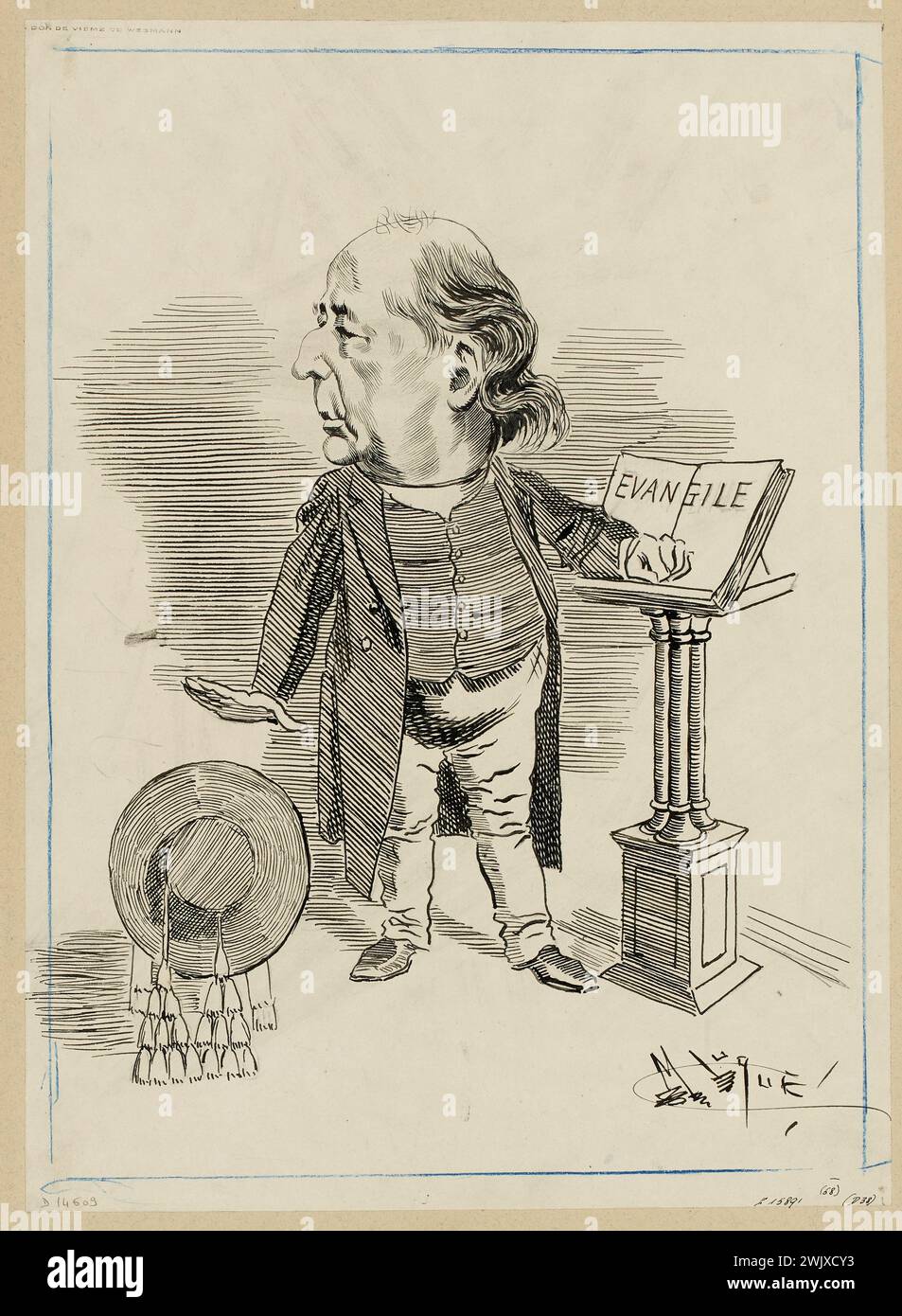LUQUE, Manuel (n.1854 - d.), Ritratto di Charles Loyson, dit padre Hyacinthe. (Titolo fittizio). Museo Carnavalet, storia di Parigi. Foto Stock