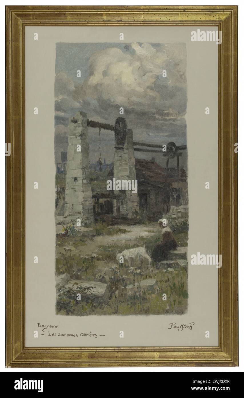 Paul Albert Steck. "Schizzo per il municipio di Bagneux: Le vecchie cave di Bagneux". Olio su tela. 1907. Museo di Belle Arti della città di Parigi, Petit Palais. 99050-31 Old, Carriere, Carrieres de Bagneux, sketch, municipio, municipio di Bagneux, XX XX XX XX secolo, olio su tela Foto Stock