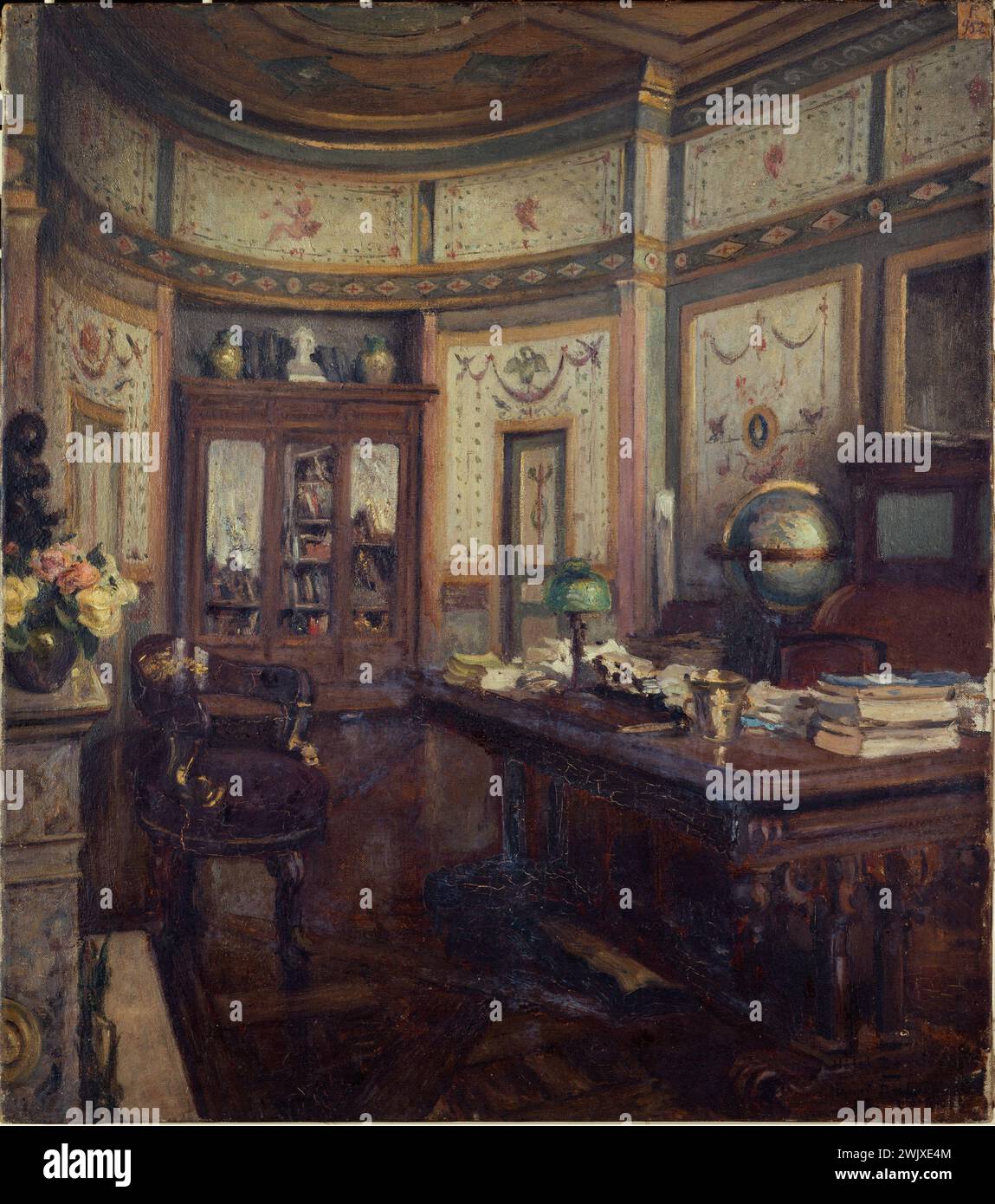 Henri Dabadie (1867-1949). Una lounge dell'hotel Bourienne, rue d'Hauteville. Parigi (10° arr.). Olio su tela. Parigi, museo Carnavalet. 76090-16 Office, Hotel Bourienne, Interieur, rue Hauteville, Salon, Xeme XE x 10° 10° arrondissement, olio su tela, mobili Foto Stock