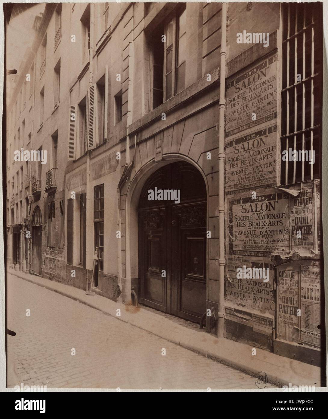 Atget, Eugène (Jean Eugène Auguste Atget, dit) (n.1857-02-12-D.1927-08-04), hotel del naturalista Bosc, 17 rue Champollion, 5° arrondissement, Parigi. (Titolo fittizio), 1909. Disegnare su carta di albumina. Museo Carnavalet, storia di Parigi. Foto Stock