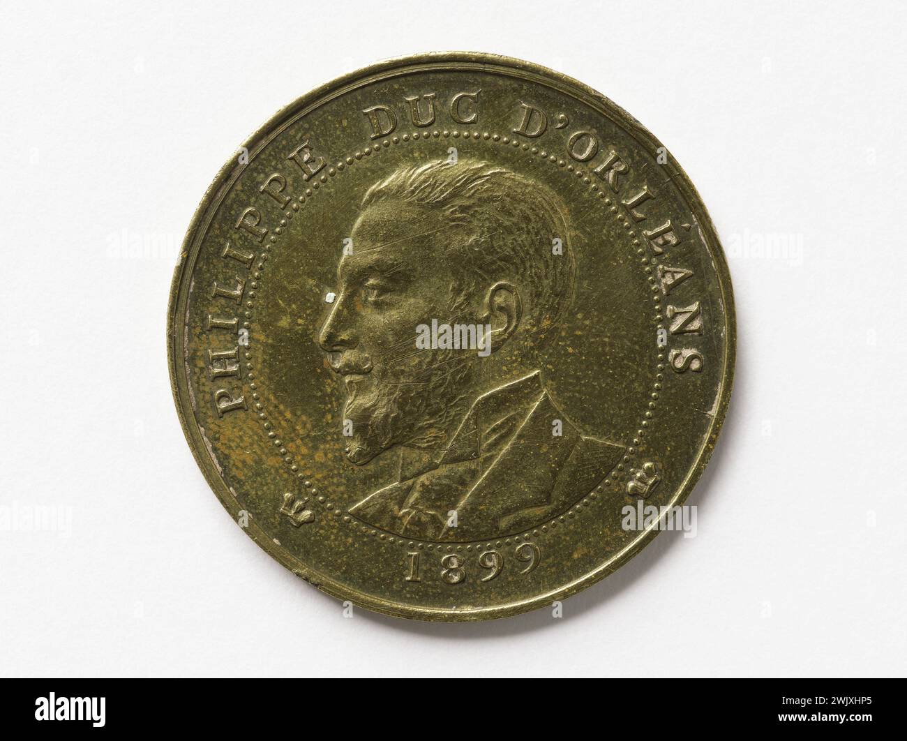 Luigi Filippo Alberto d'Orléans, conte di Parigi (1838-1894), principe reale di Francia (1842-1848), 1899. Cuper, 1899. Parigi, Musée Carnavalet. Numismatica Foto Stock