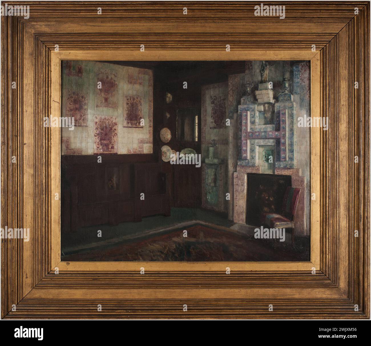 Georges Hugo (1868-1925). La sala da pranzo di Hauteville House. Olio su tela. senza data. Parigi, casa di Victor Hugo. 77927-1 Cadre, Hauteville House, interni, sala da pranzo, olio su tela Foto Stock