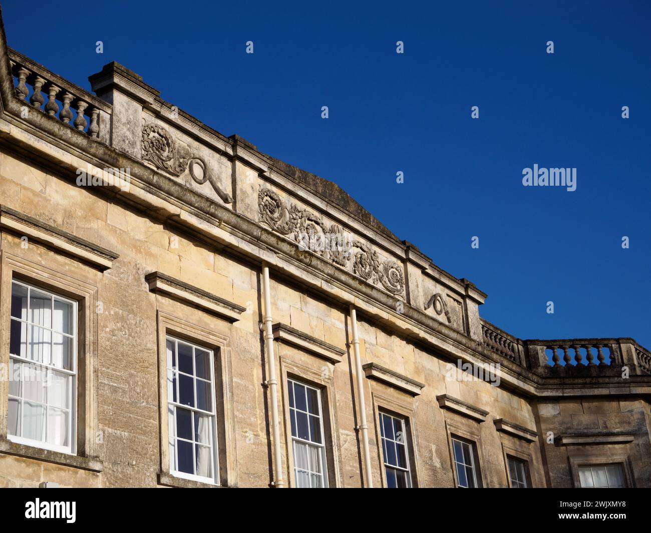 Kilnwick Percy Hall, aspetto meridionale, fregio da parapetto Foto Stock