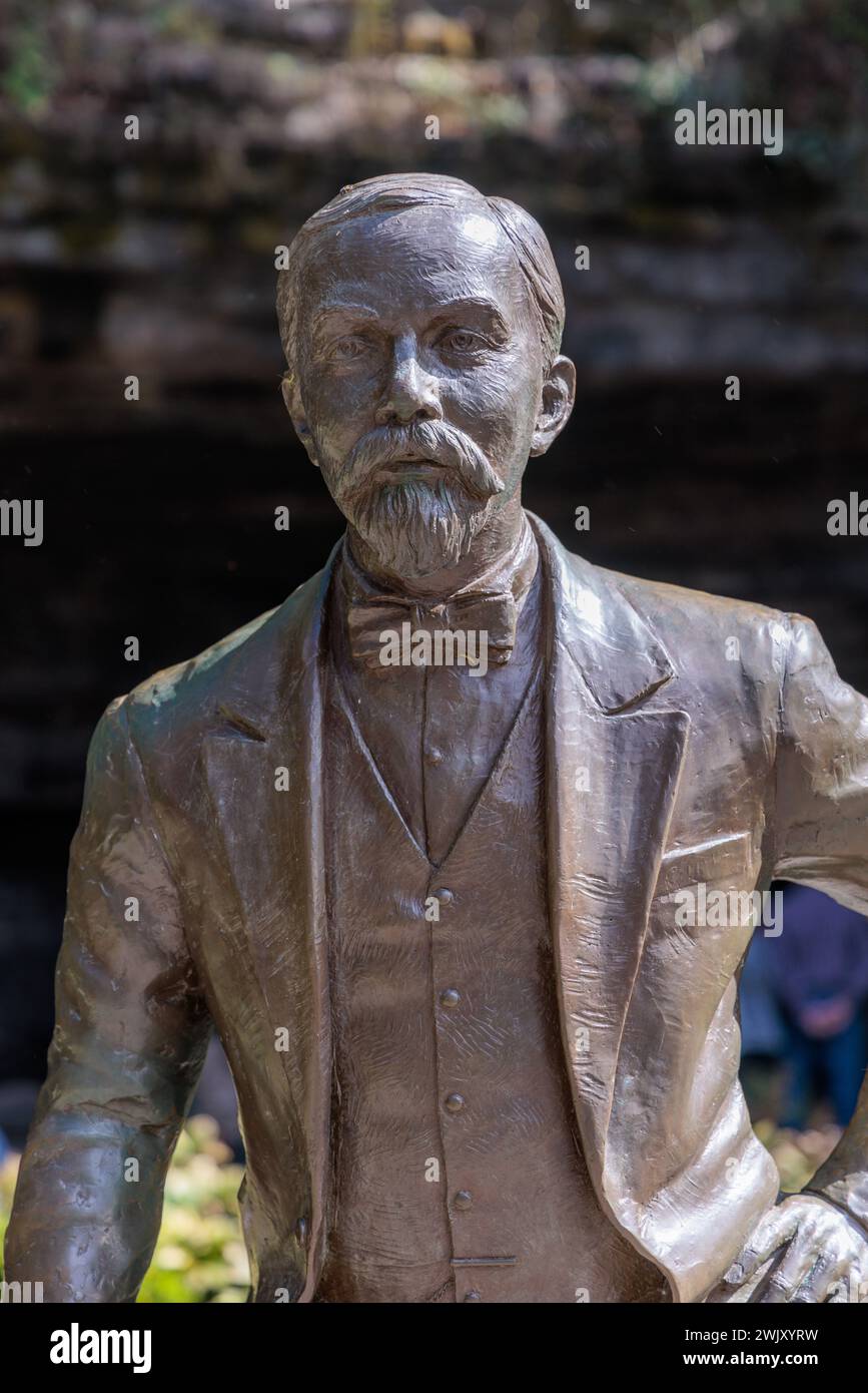 Jack on the Rocks, statua di Jack Daniel presso la Jack Daniel Distillery di Lynchburg, Tennessee Foto Stock