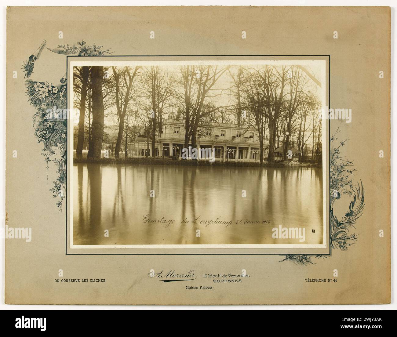 Longchamp hermitage 26 gennaio 1910. Parigi (16° arr.). Fotografia anonima. Estrazione gelatina-bromuro d'argento. Parigi, museo Carnavalet. 123096-22 Foto Stock
