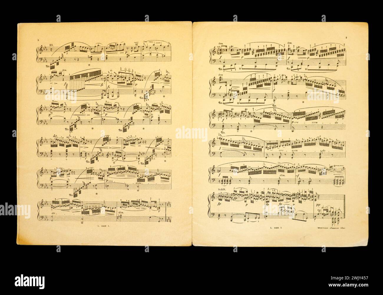 Spartiti "Fantasia in do minore" del compositore Wolfgang Amadeus Mozart. Foto Stock