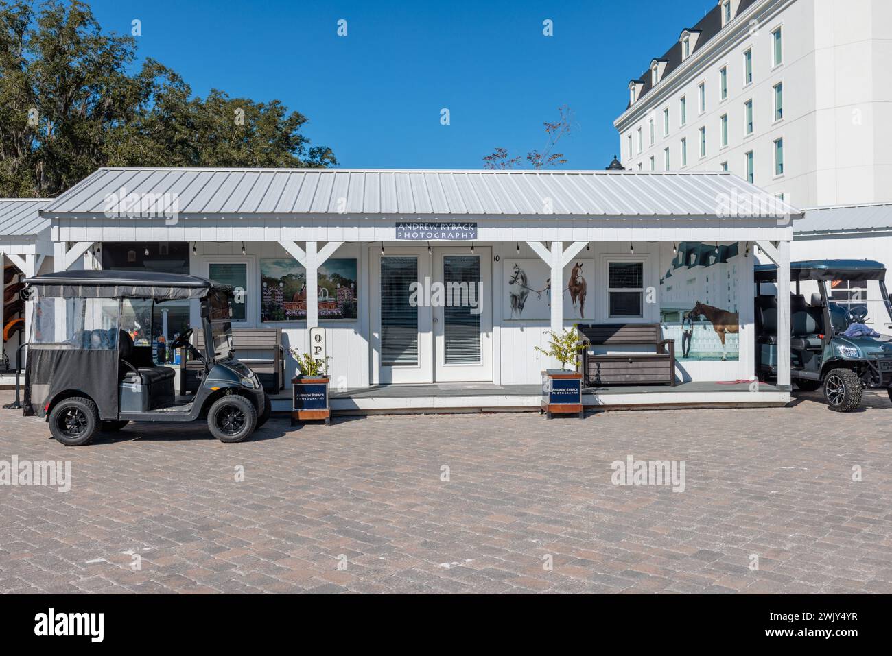 Ufficio vendite in loco di Andrew Ryback Photography presso il World Equestrian Center di Ocala, Florida Foto Stock