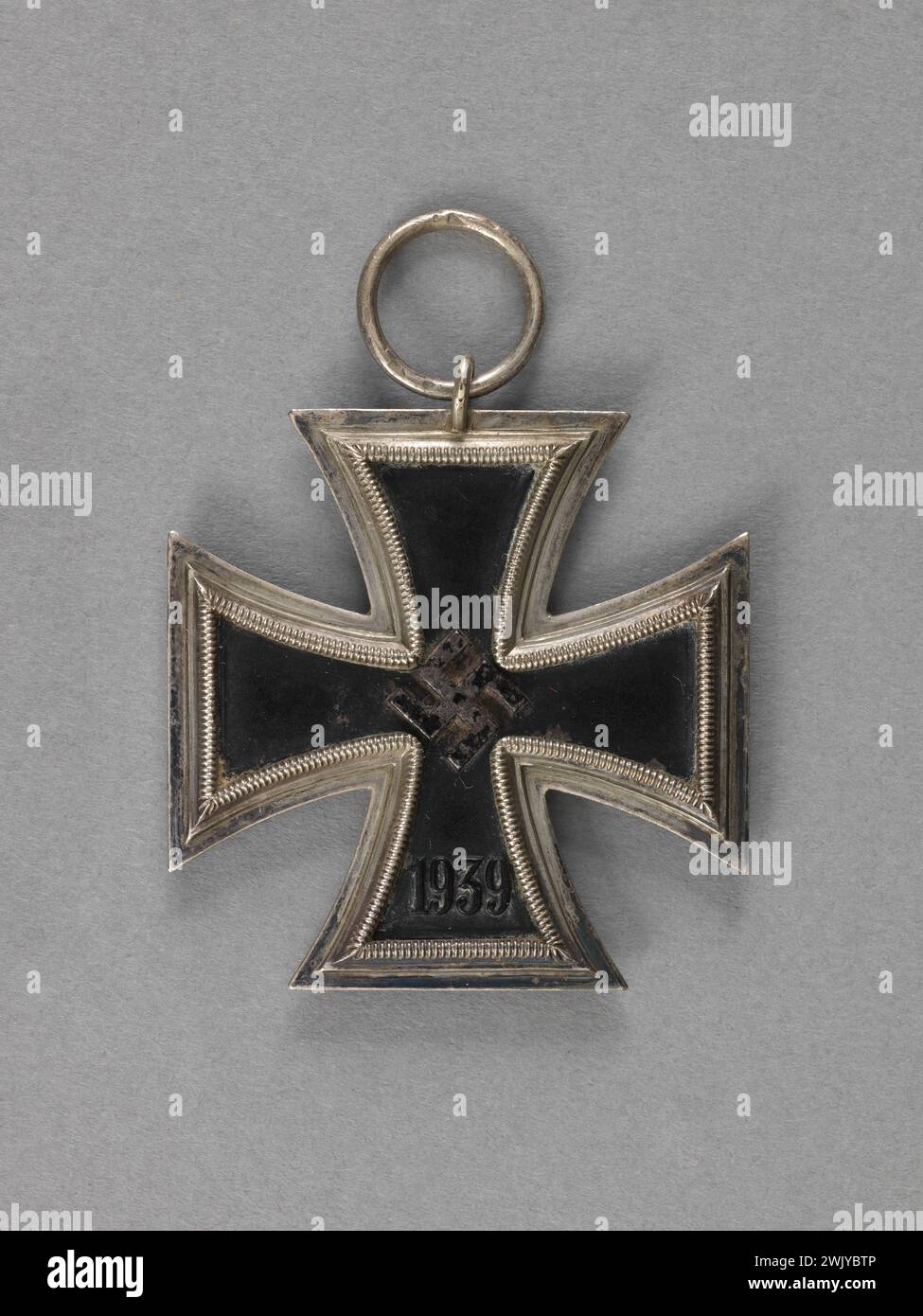 EISERNES KREUZ 2. KLASS 1939 - Croce di ferro di seconda classe 1939 (titolo attribuito), 1939. Metallo argento. Museo della Liberazione di Parigi - Museo generale Leclerc - Museo Jean Moulin. Foto Stock