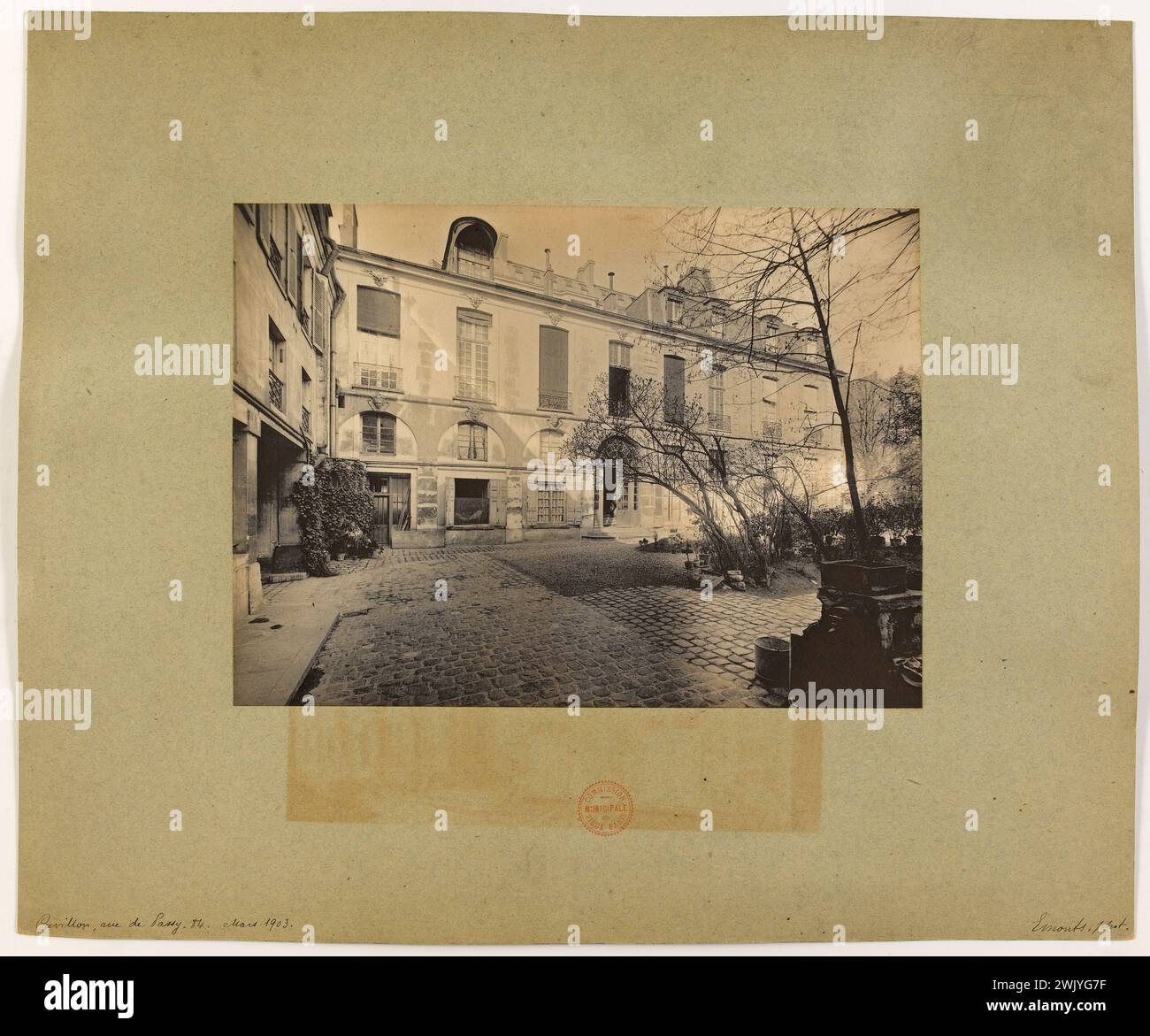 Emonts o Emonds, Pierre. Pavilion, rue de Passy, 84. Marzo 1903. Pavillon, rue de Passy, 16° arrondissement, Parigi. Marzo 1903". Tecnica da identificare. nel 1903-1903. Parigi, museo Carnavalet. 123625-27 Foto Stock