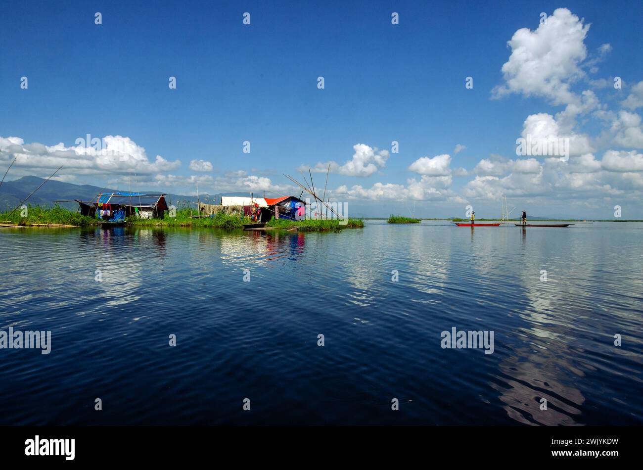 Lago Loktak e paesaggi a manipur, india Foto Stock