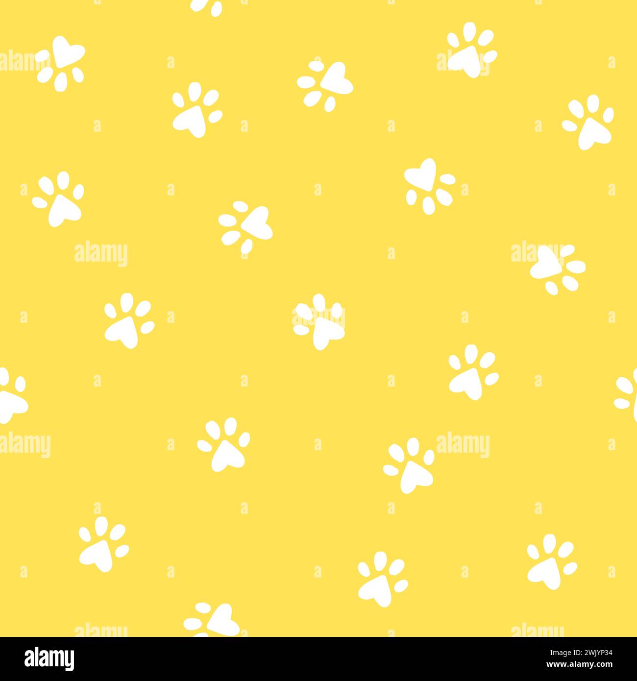 Texture gialla, zampe piccole senza cuciture Illustrazione Vettoriale
