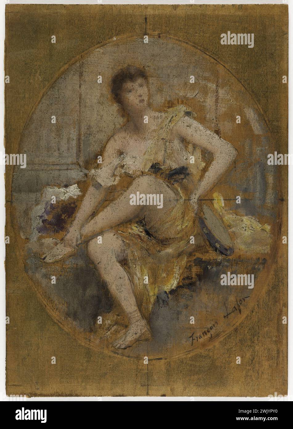 Francesco Lafon (nato nel 1846). Danza, sketch per il Chatelet Theater Foyer. Olio su legno, 1891. Museo delle Belle Arti della città di Parigi, Petit Palais. Schizzo, XIX XIX XIX XIX XIX XIX XIX XIX XIX secolo Foto Stock